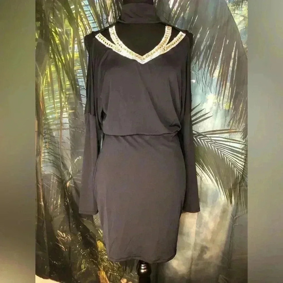 Embellished Cold-Shoulder Dress - Picture 2 of 14